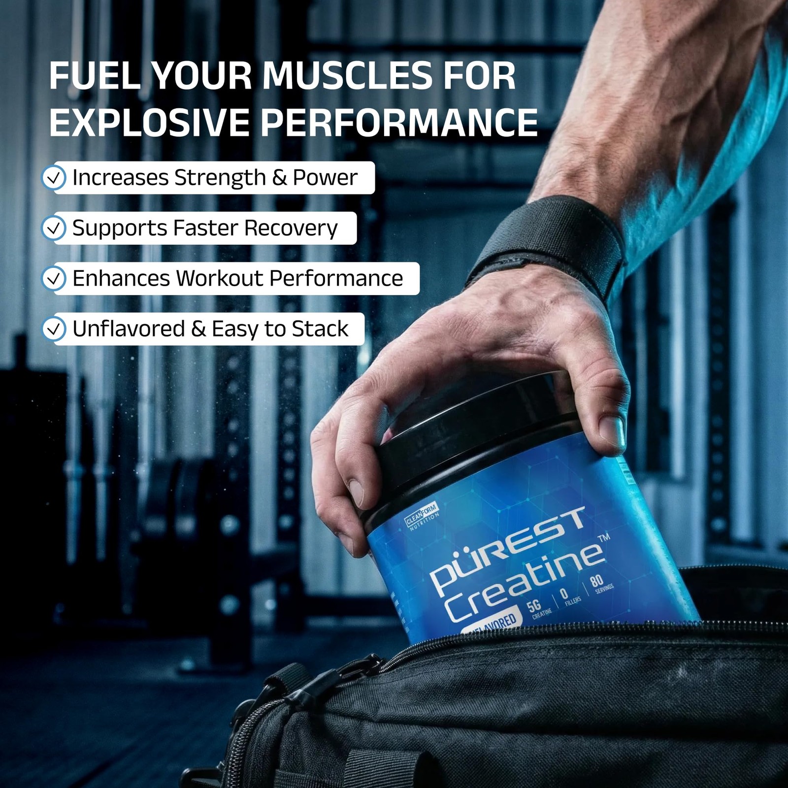 Cleanform Nutrition Cleanform Purest Creatine Monohydrate Powder – Ultra-Pure