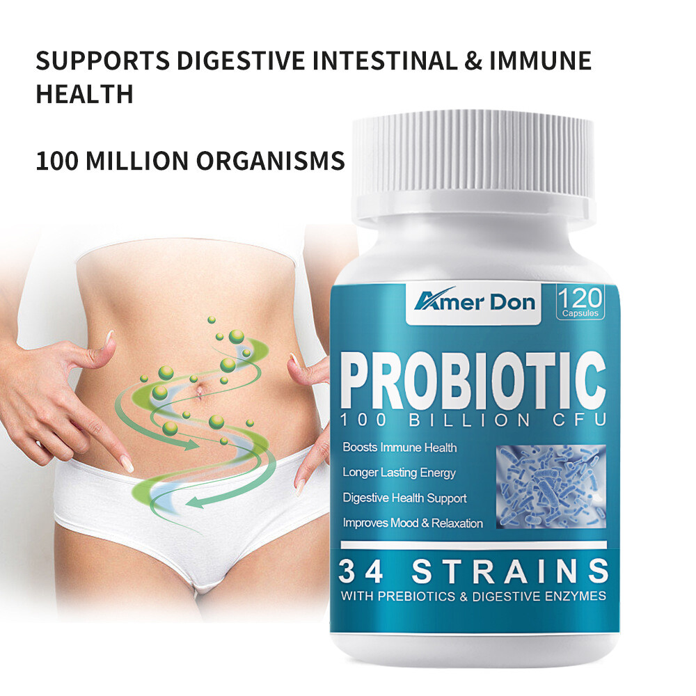 100 Billion CFU Probiotic with Digestive Enzymes for Immune & Gut Health Support