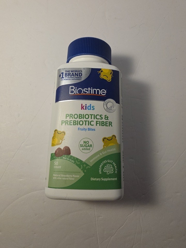Biostime Kids Probiotics & Prebiotic Fiber Fruity Bites – 50 count – 07/2026