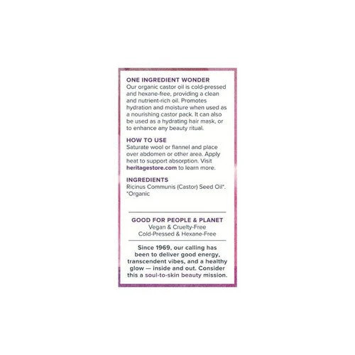 Organic Castor Oil 16 oz By Heritage Products