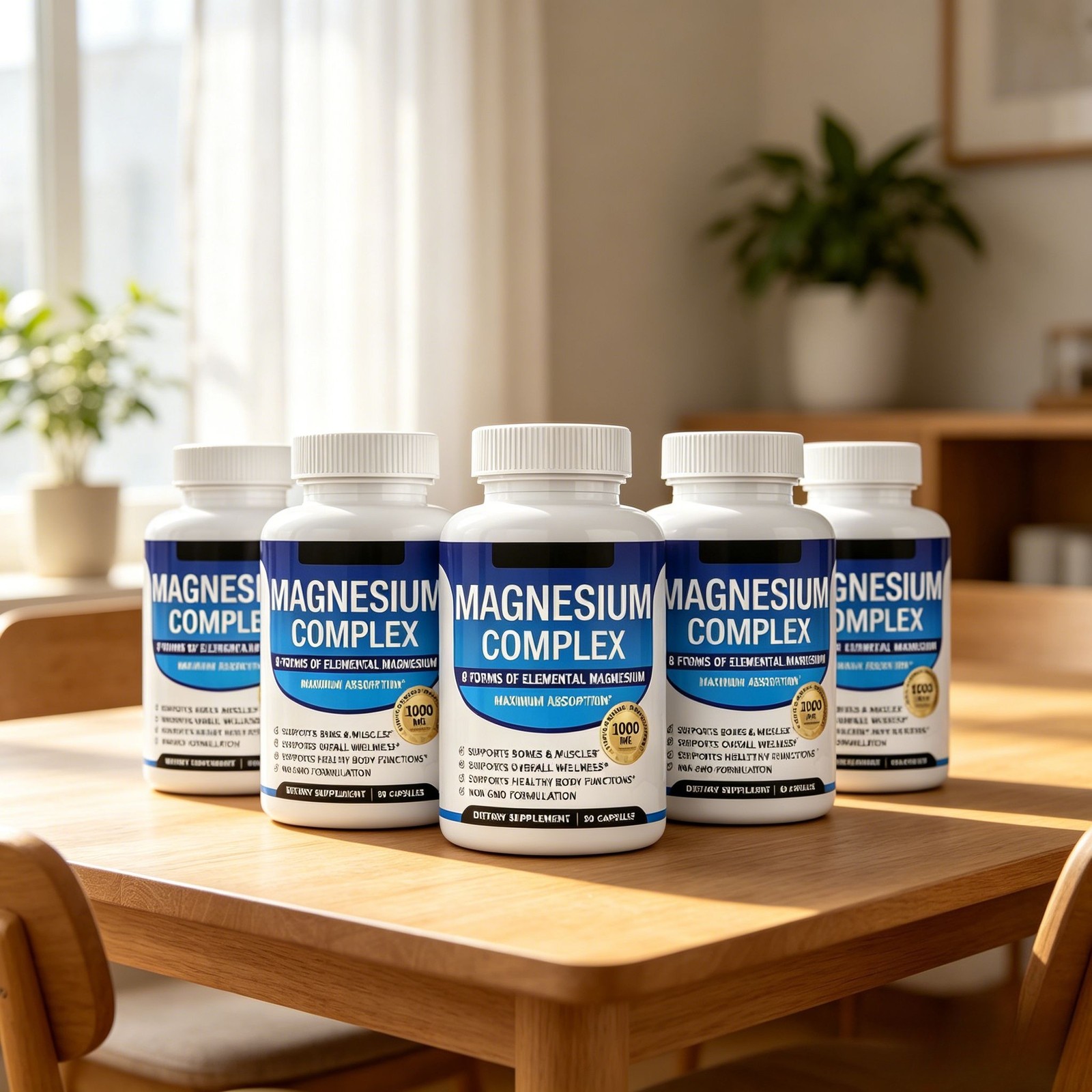 Quality 5Pack 1000mg Nutrition Mag Complex Toplux Supports 8 Elemental Magnesium