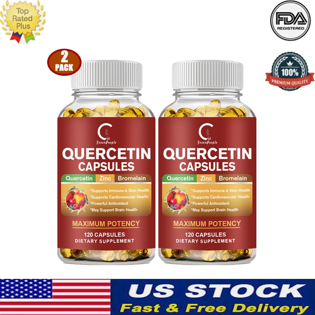 Quercetin 1000mg With Bromelain – Natural Immune supplement, 240 Capsules