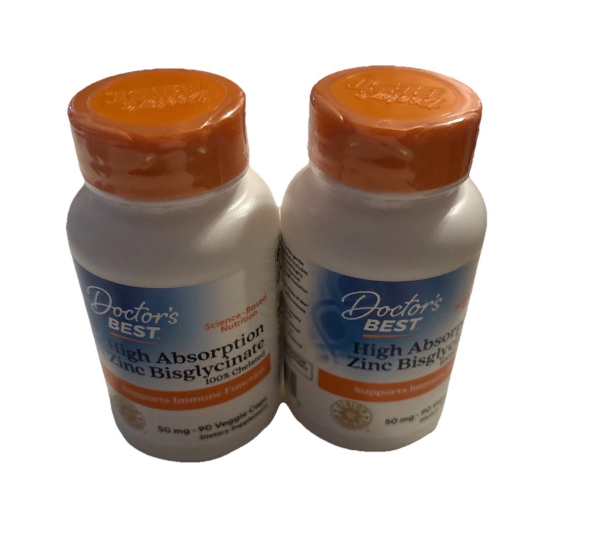 Doctor’s Best High Absorption Zinc Bisglycinate 50mg 90 Count (Pack of 2)