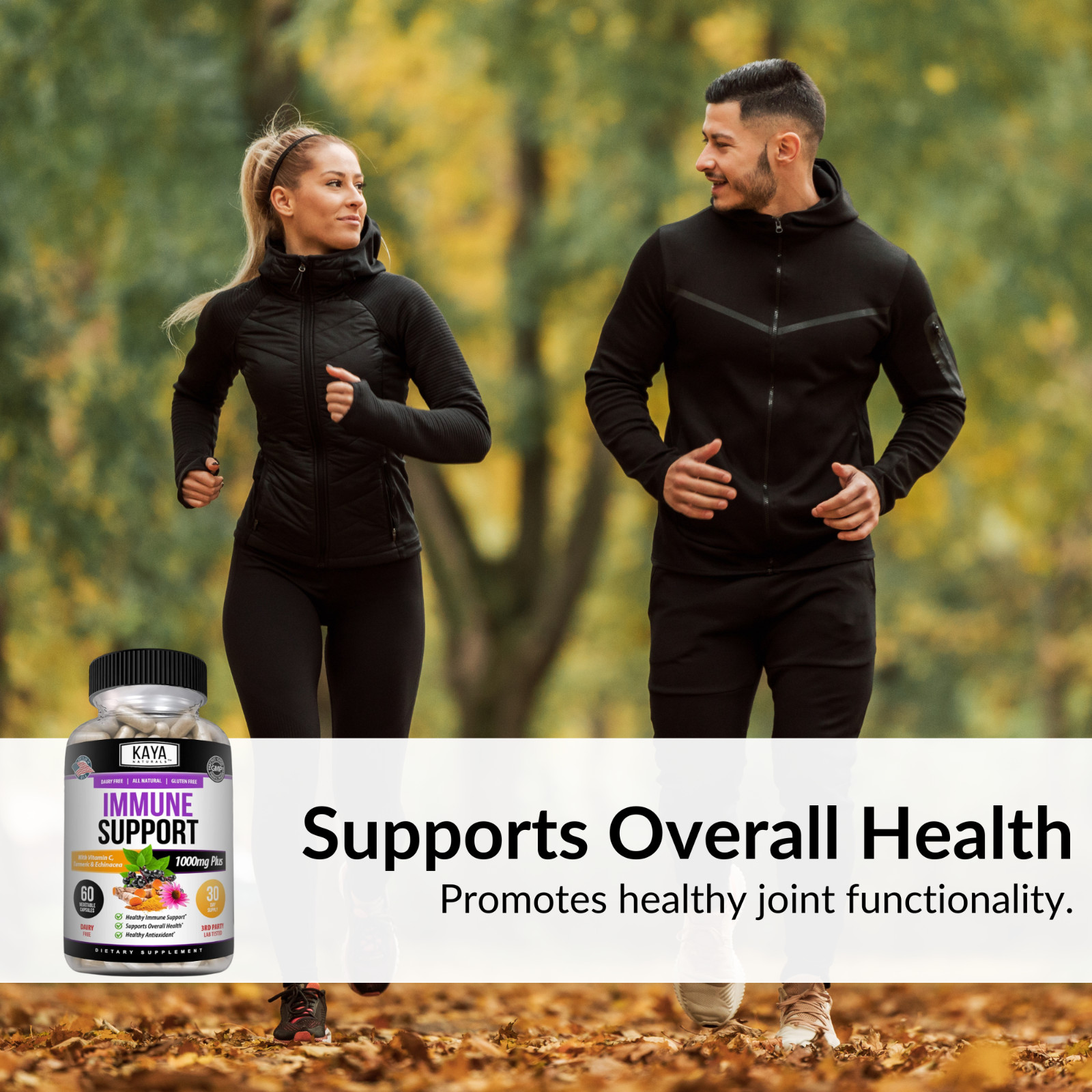 Immune System Booster, Elderberry, Zinc, Probiotics, Echinacea, Garlic, Turmeric