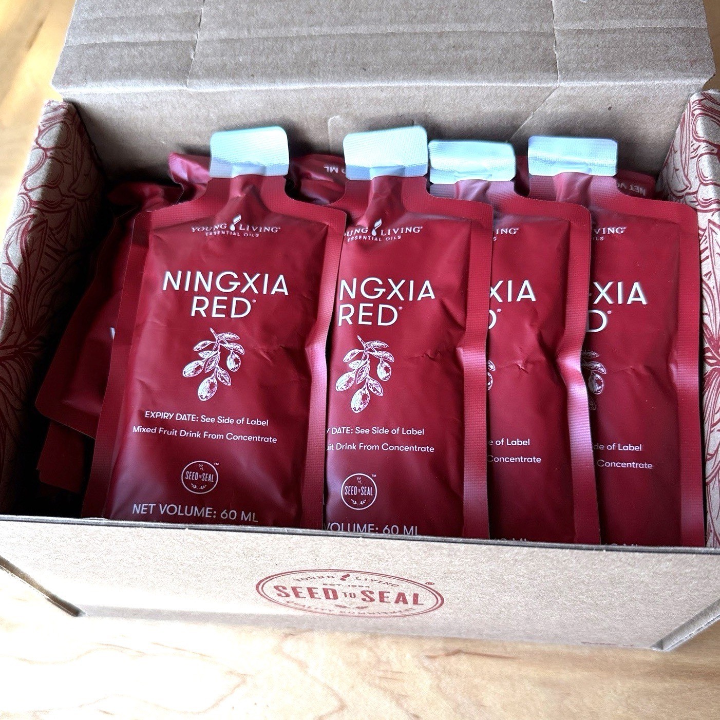 Young Living NingXia Red Mixed Fruit Drink 2 oz Singles 30 Ct Sachets Pack NEW