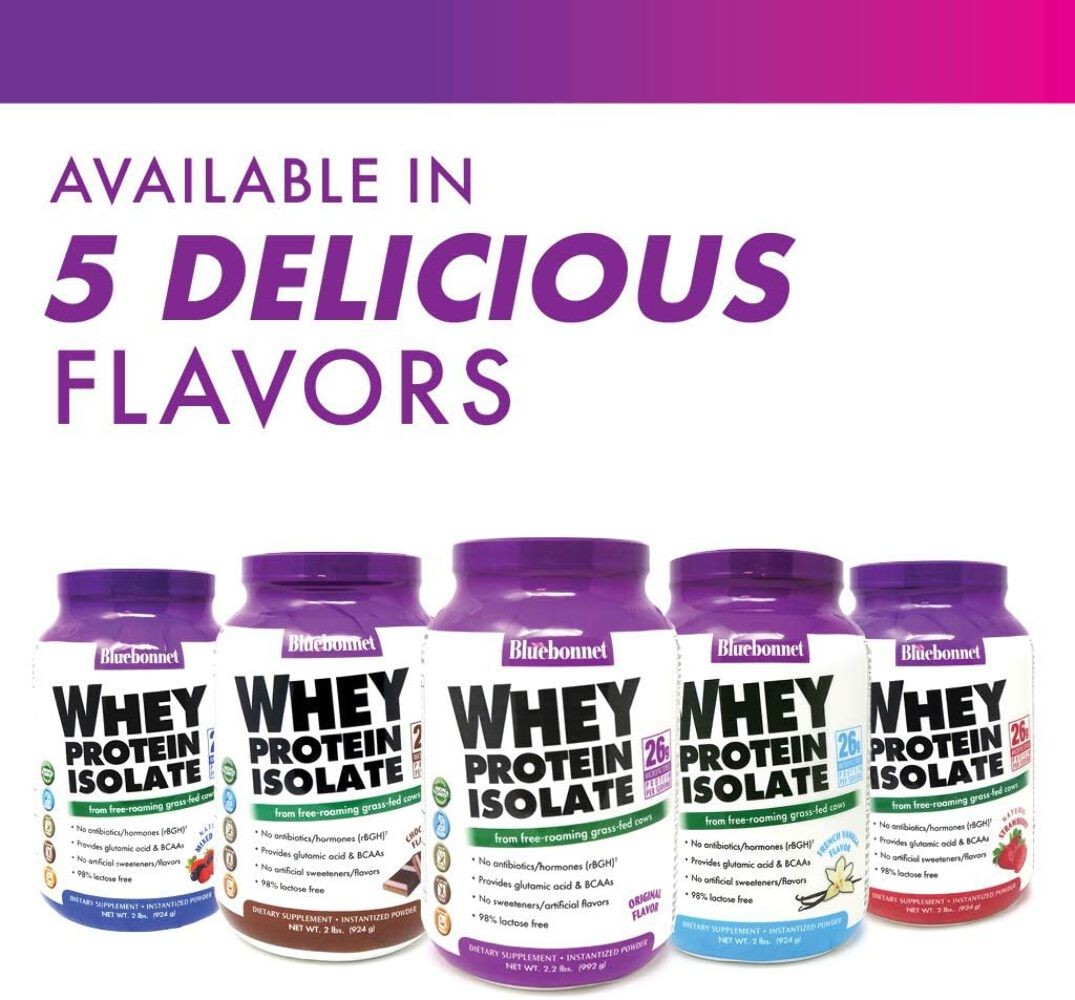 Bluebonnet Nutrition – WHEY PROTEIN ISOLATE POWDER FRENCH VANILLA 2 lb EXP 6/27