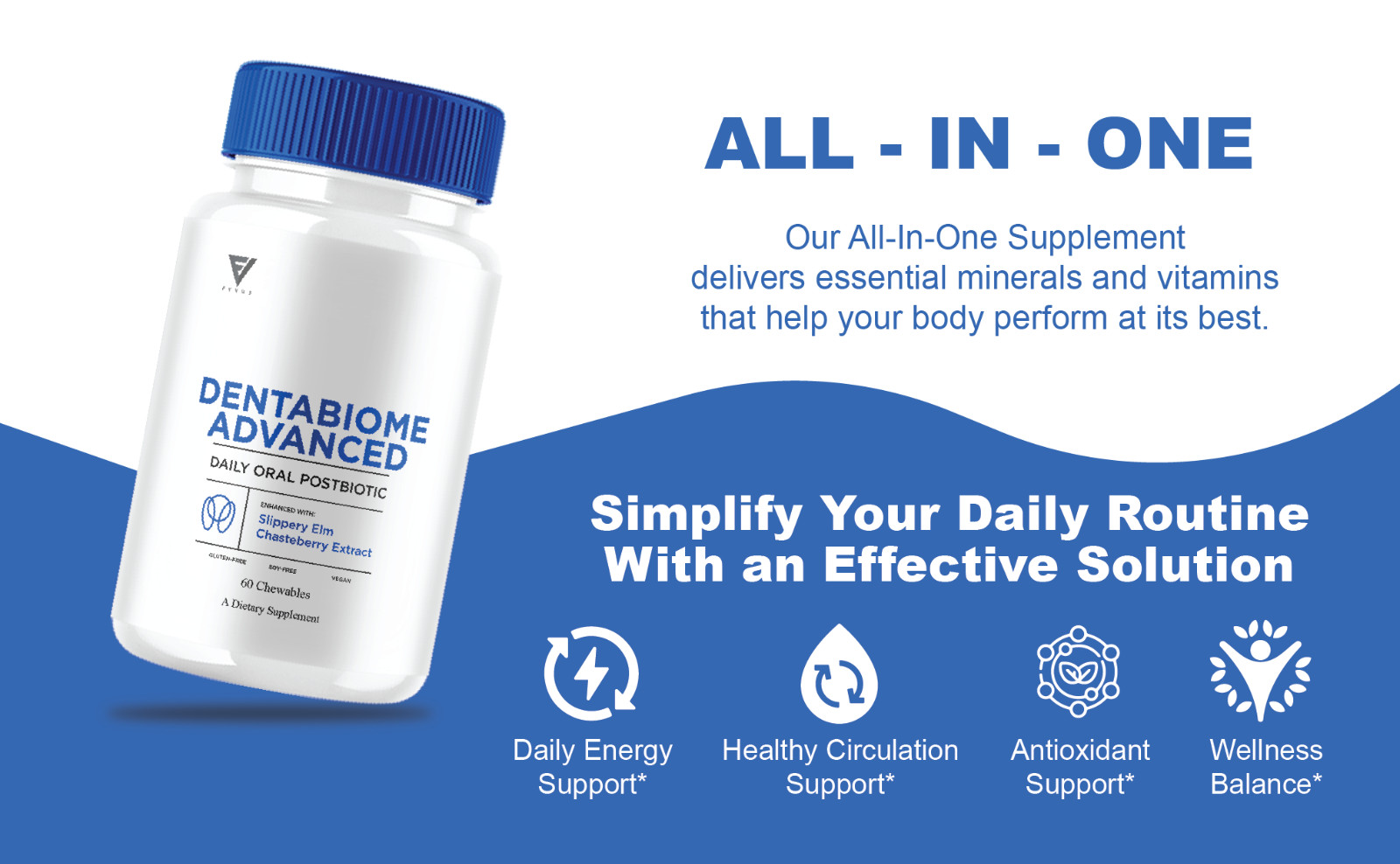 Dentabiome Advanced, Denta Biome Daily Support Formula (60 Chewables)