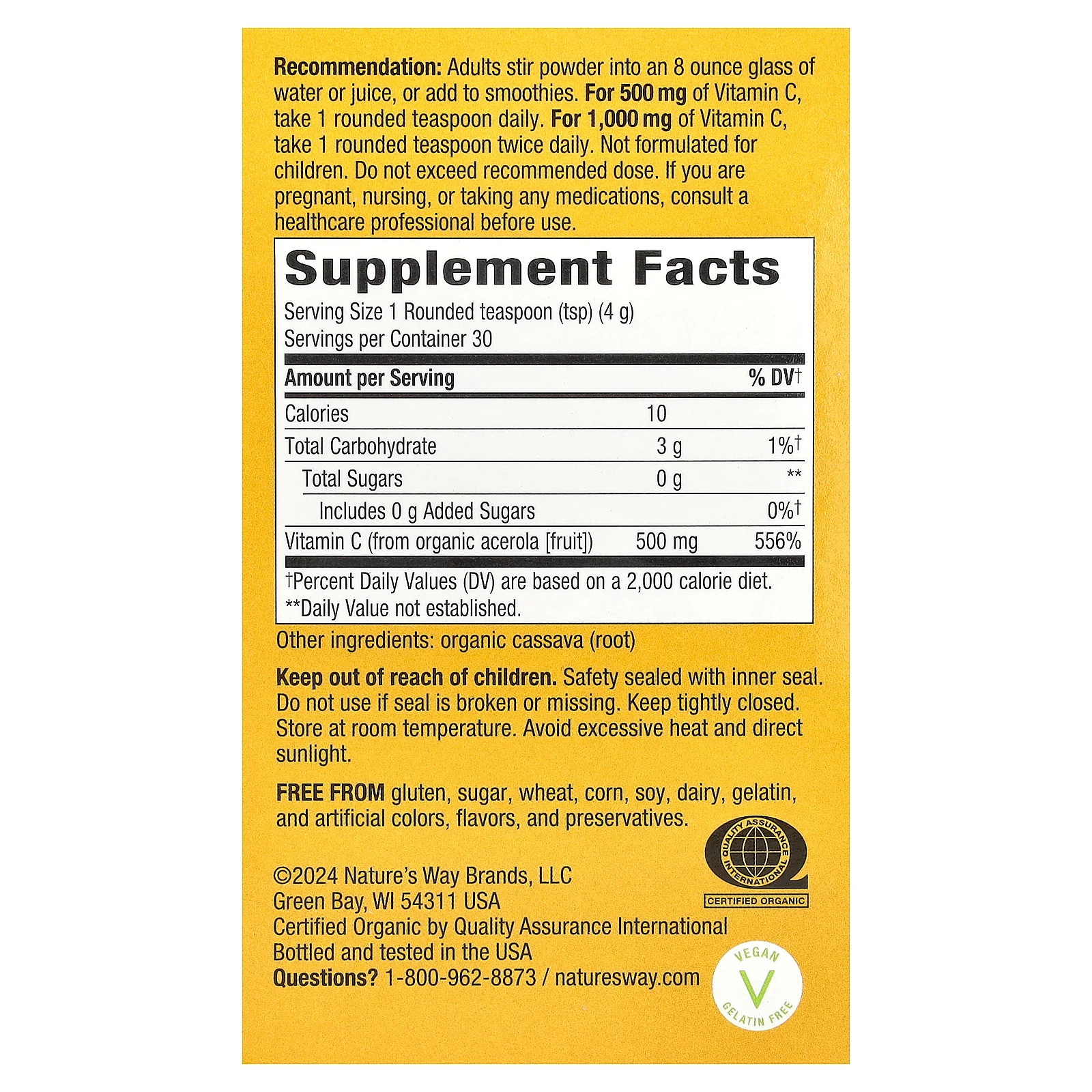 2 X Nature’s Way, Alive!� Vitamin C Powder Drink Mix, 4.23 oz (120 g)