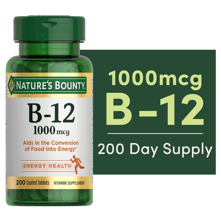 Nature’s Bounty Vitamin B-12 1000 mcg 200 Tablets Non-GMO Vegetarian