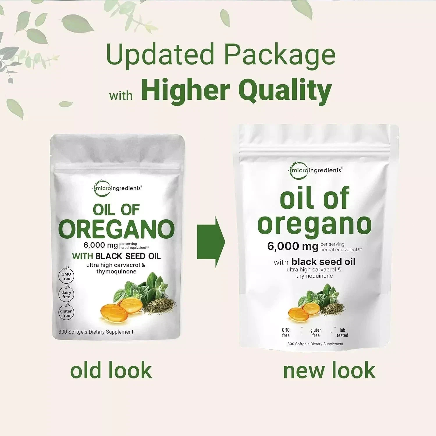 2 bags 2 in 1 Oil of Oregano & Black Seed Softgels Count with Carvacrol