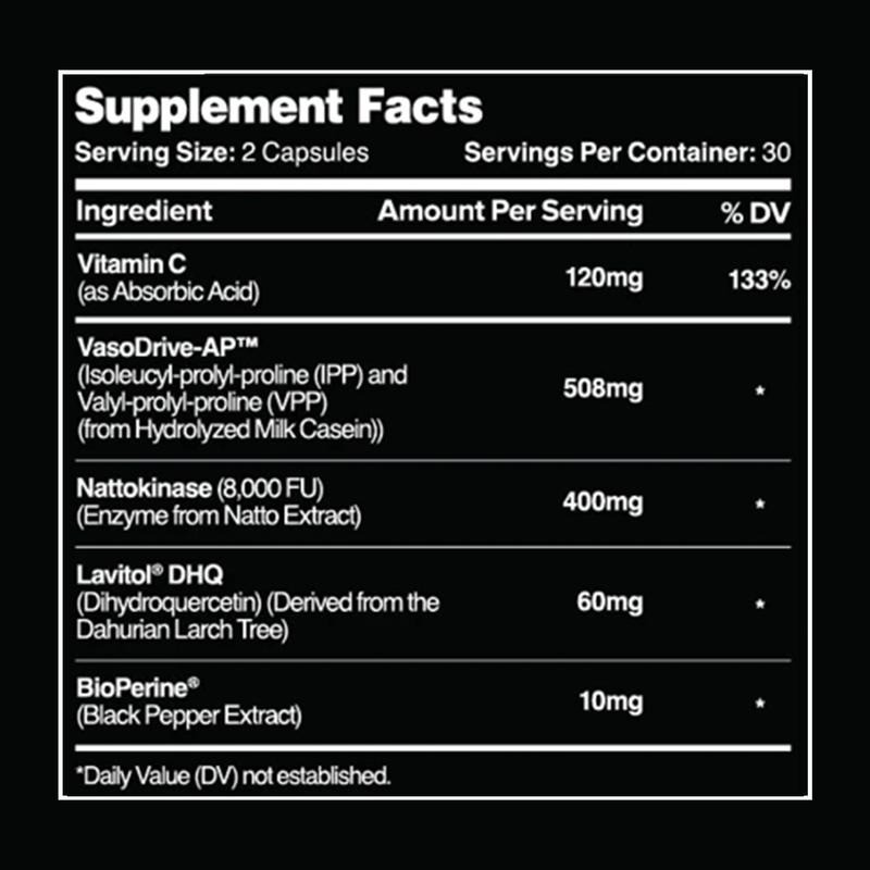 Blood Pressure Heart Health Supplement Nattokinase Vitamin C 60ct