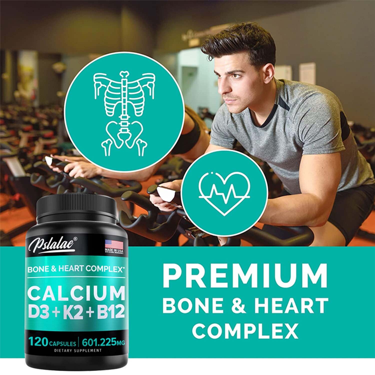 4-in-1 Calcium – with Vitamin D3, K2, B12 – Support Bone & Heart Health 120pcs