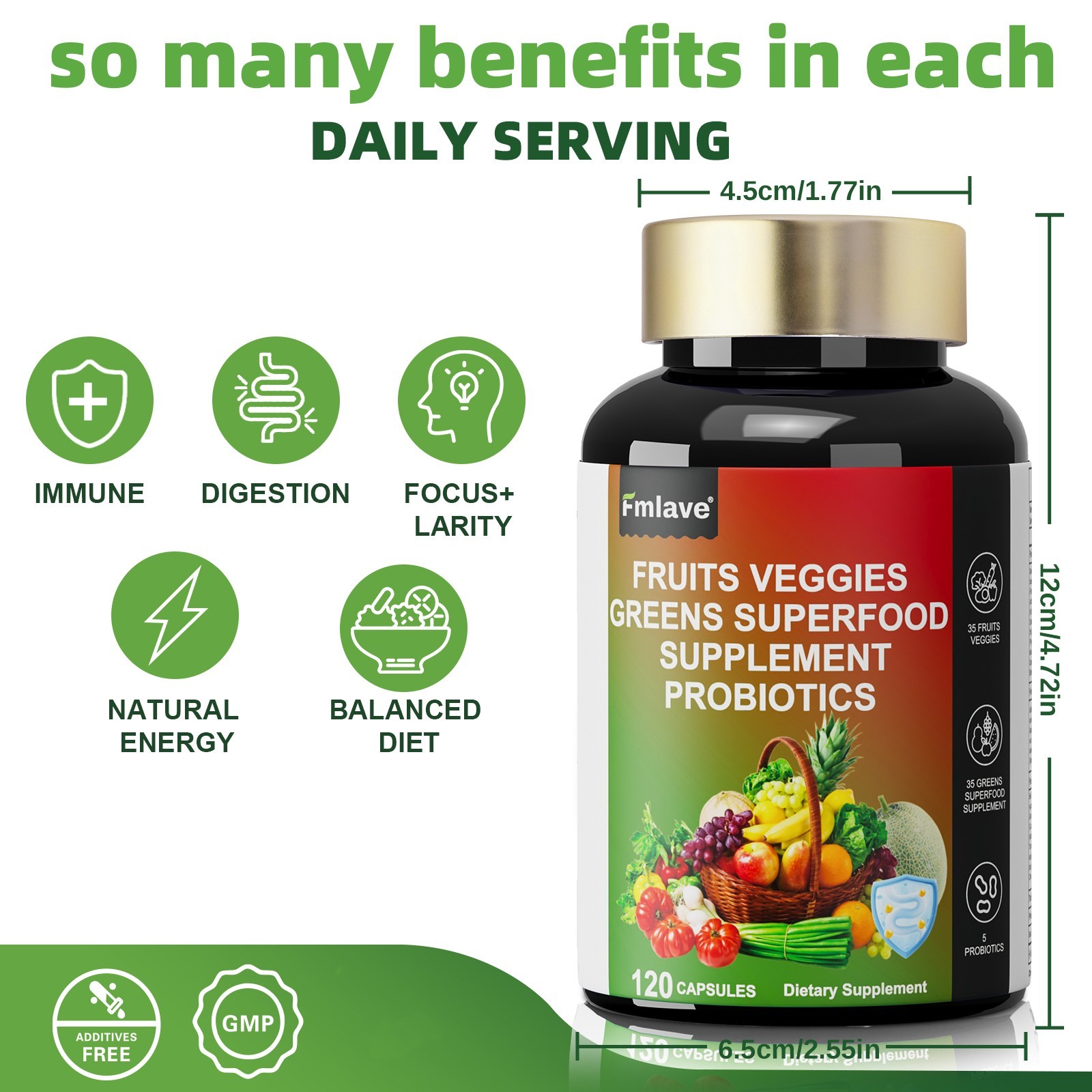 4 Pack Fruits and Veggies Supplement Balance of Daily Nature Fruits & Vegetables