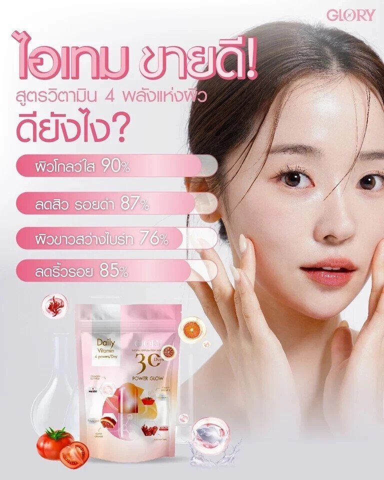 1 Pcs Glory Collagen 30 Days Power Glow Anti-Aging Beauty & Wellness Supplement