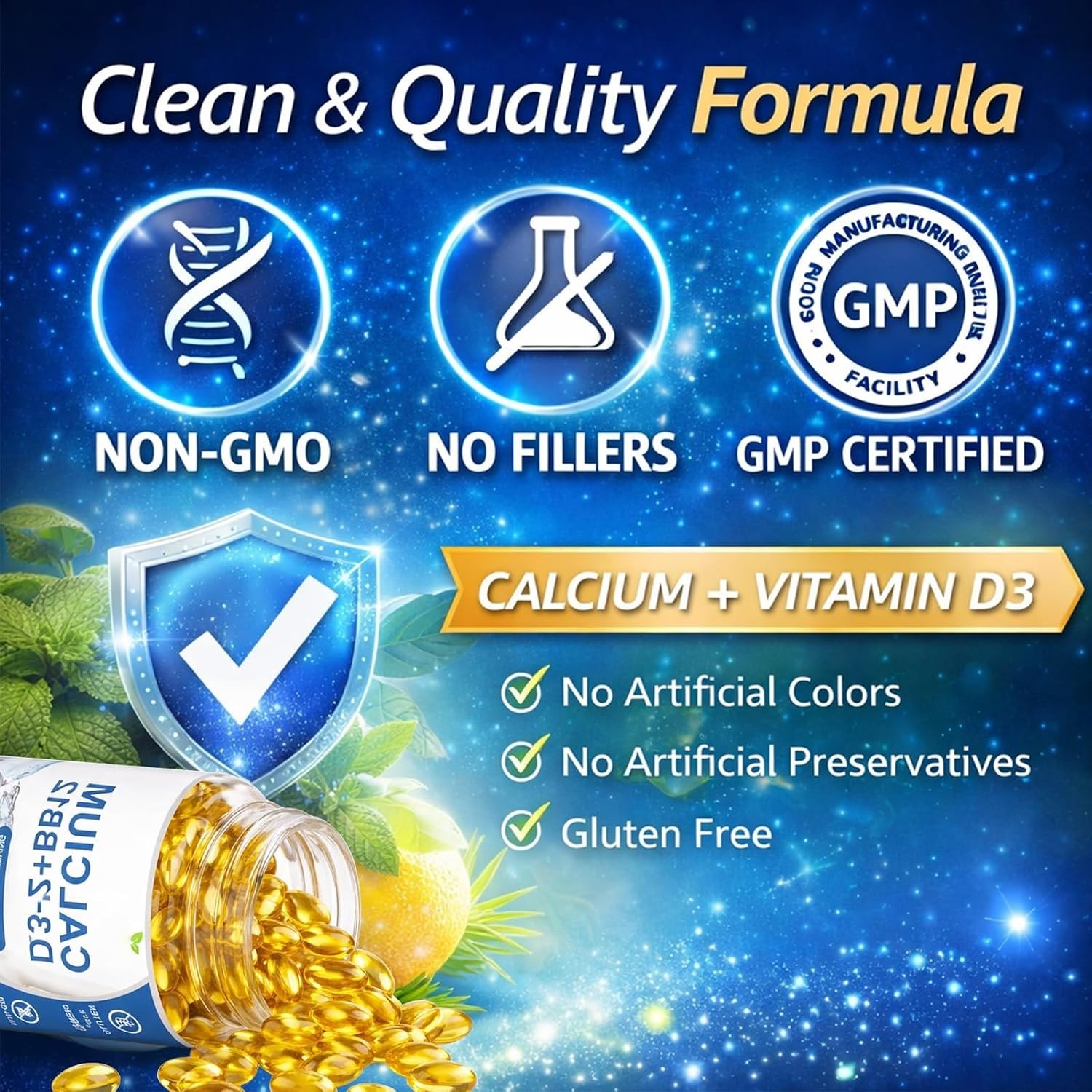 Calcio D3 K2 B12 Softgels, Calcium 2000mg with d3 & k2, Suplemento de Calcio,…