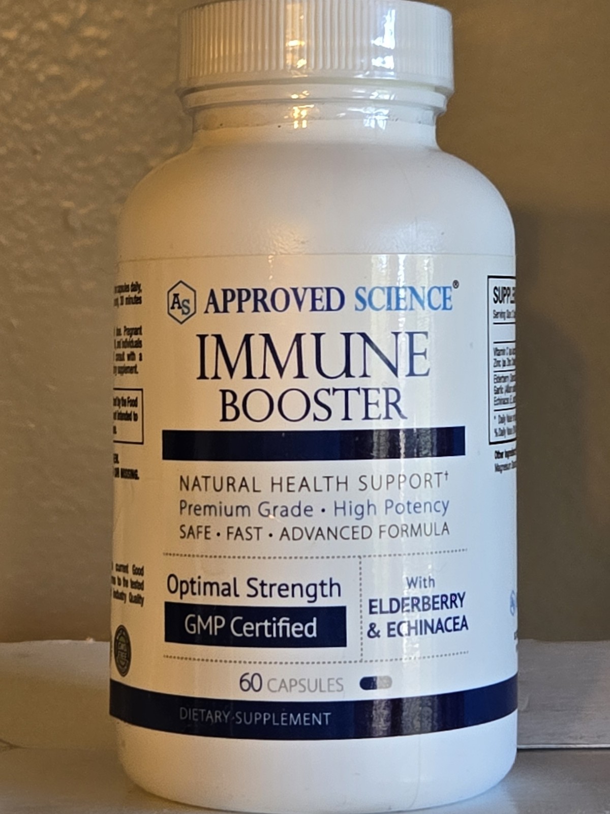 Approved Science Immune Booster Echinacea Elderberry 60 caps * SEALED Exp 12/24