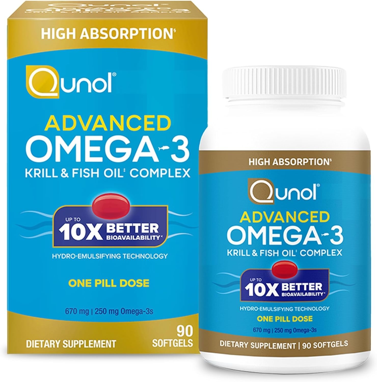 Sustainable Omega-3 Formula: Krill & Fish Oil, 90 Softgels for Overall Wellness