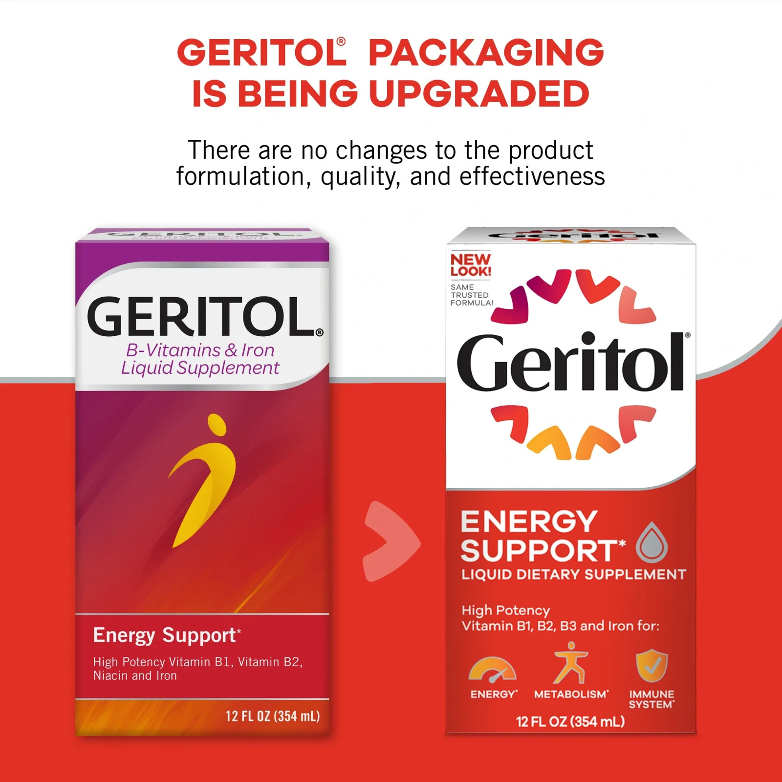 Geritol Liquid Multivitamin and Iron Supplement for Energy Support 12 Fl Oz