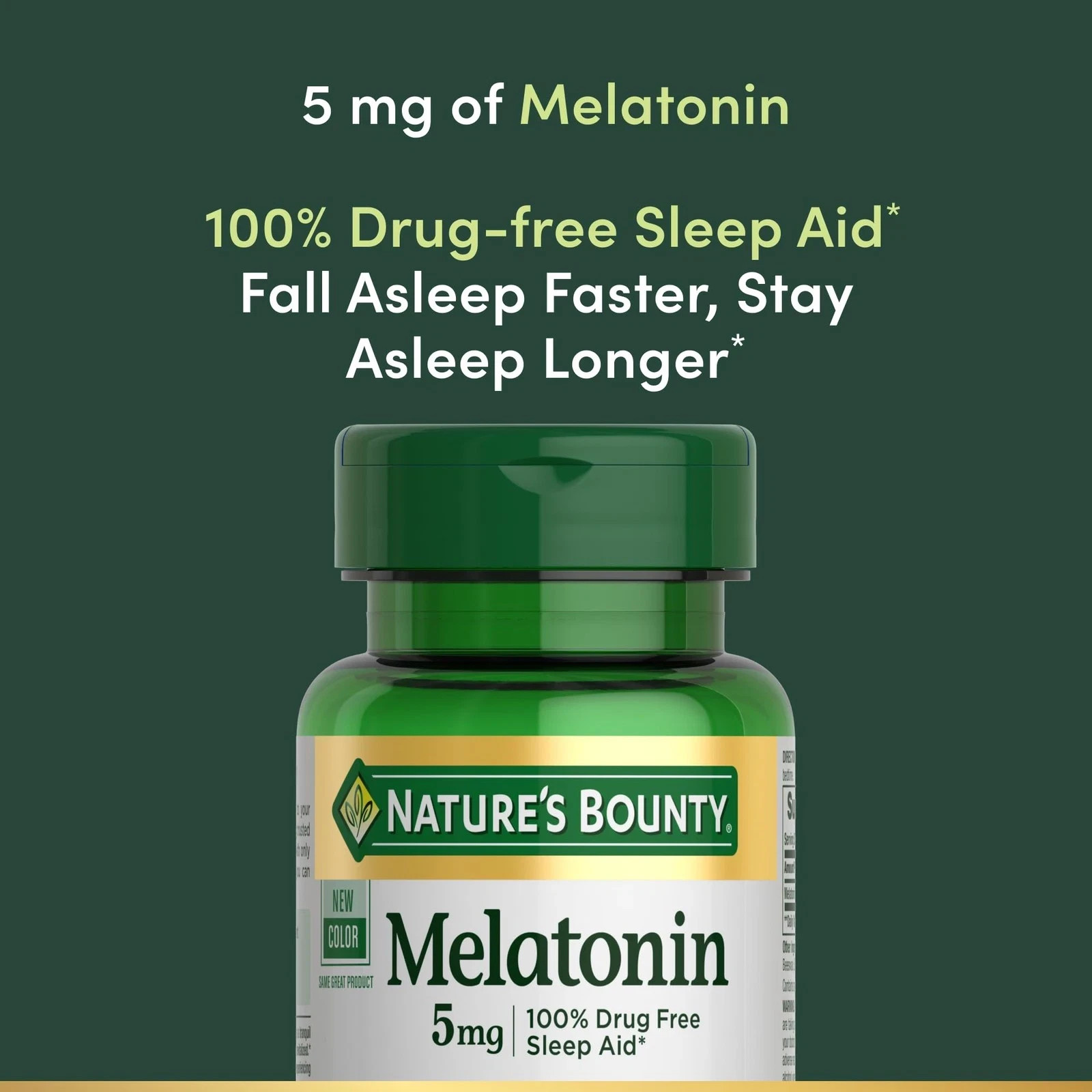 Nature’s Bounty Melatonin 5 mg 90 Count Sleep Aid – Pack of 2