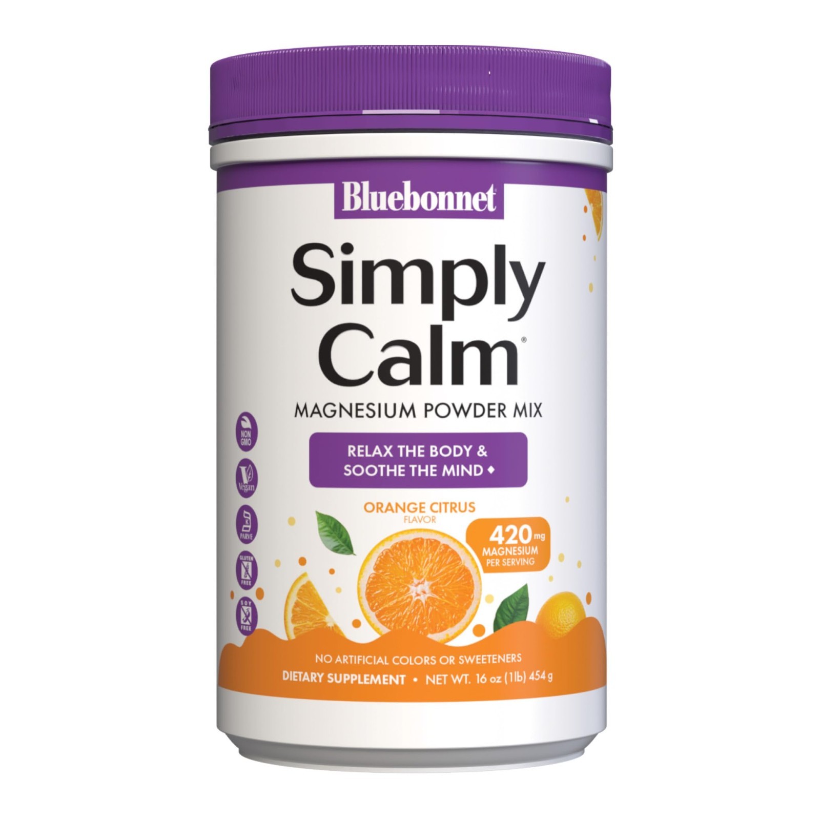 Simply Calm Powder for Stress Relief & Muscle Cramps, Vegan, Gluten-Free, 16oz