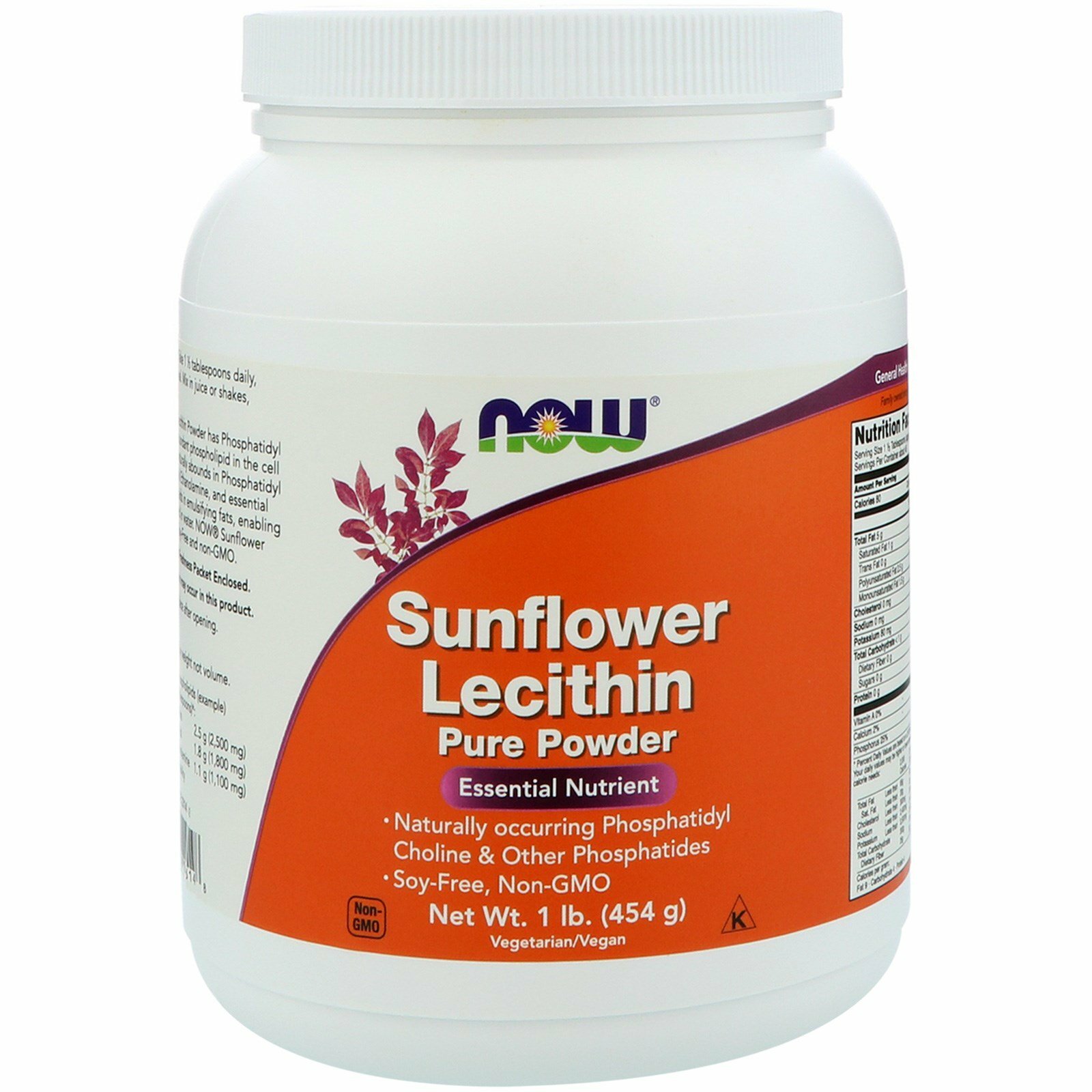 Now Foods, (2 Pack) Sunflower Lecithin, Pure Powder, 1 lb (454 g)