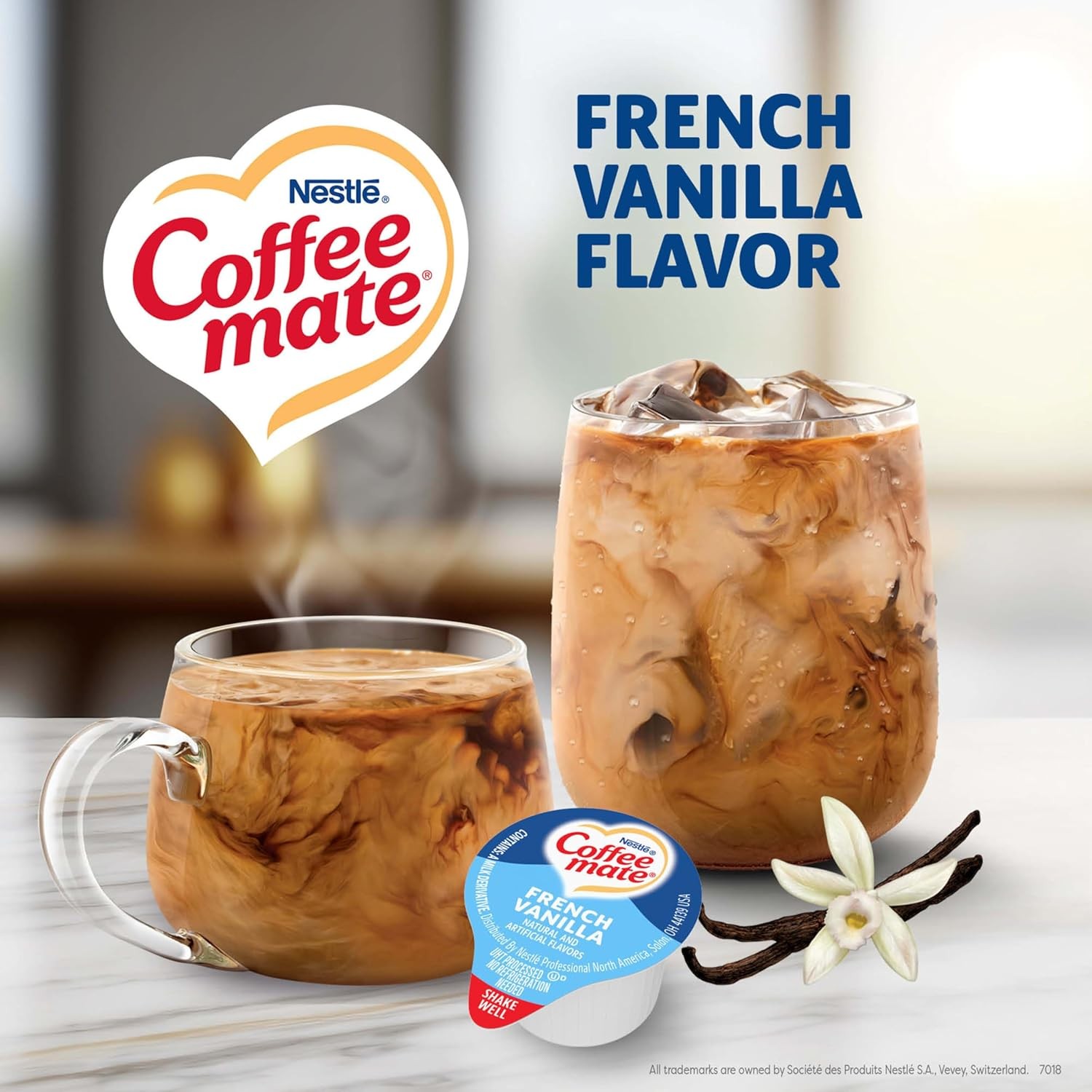 Nestle Coffee mate Creamer, French Vanilla, Liquid Creamer Singles,…