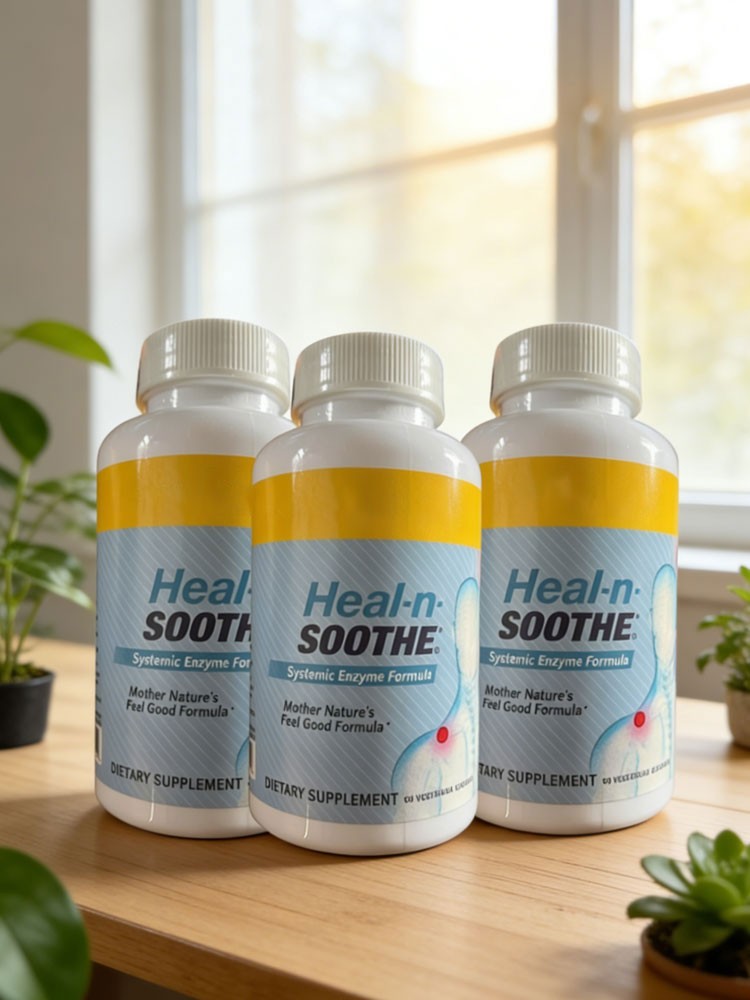 Premium LivingWell Nutraceuticals Heal-n-Soothe Systemic Enzyme Formula 90 Capsu