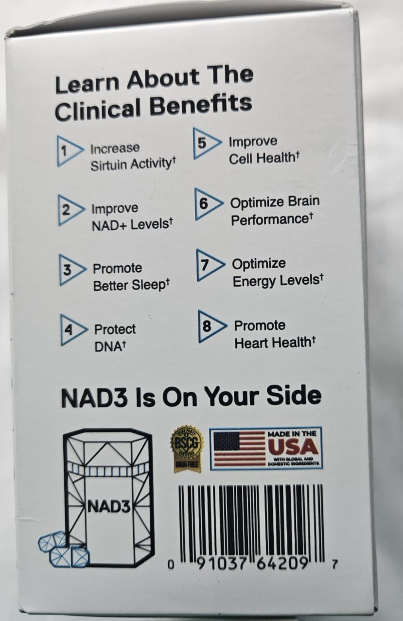 NAD3 Fountain of Youth NAD+ Booster 312mg 60 Capsules Cellular Energy Support