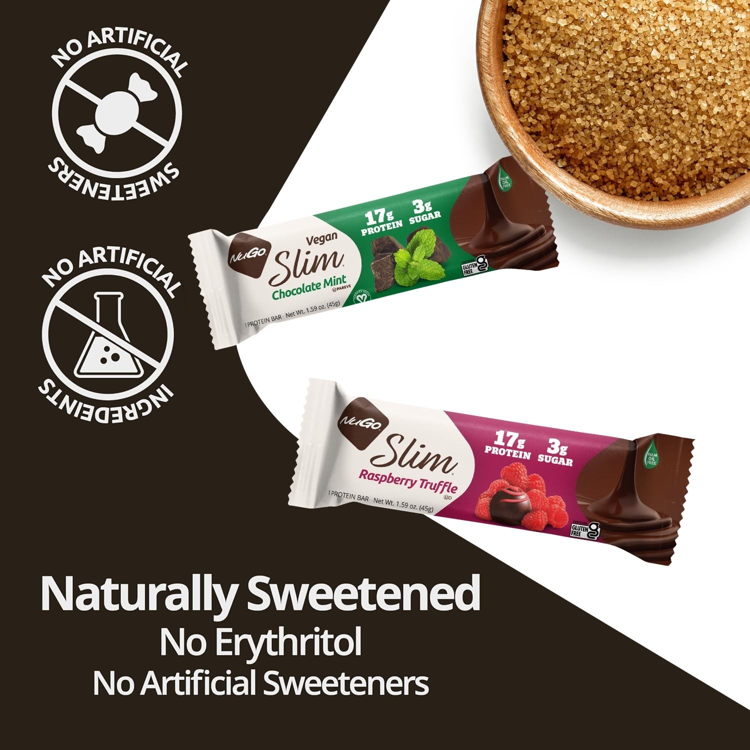 Nugo Slim Dark Chocolate Crunchy Peanut Butter, 16g Vegan Protein, 3g Sugar, …