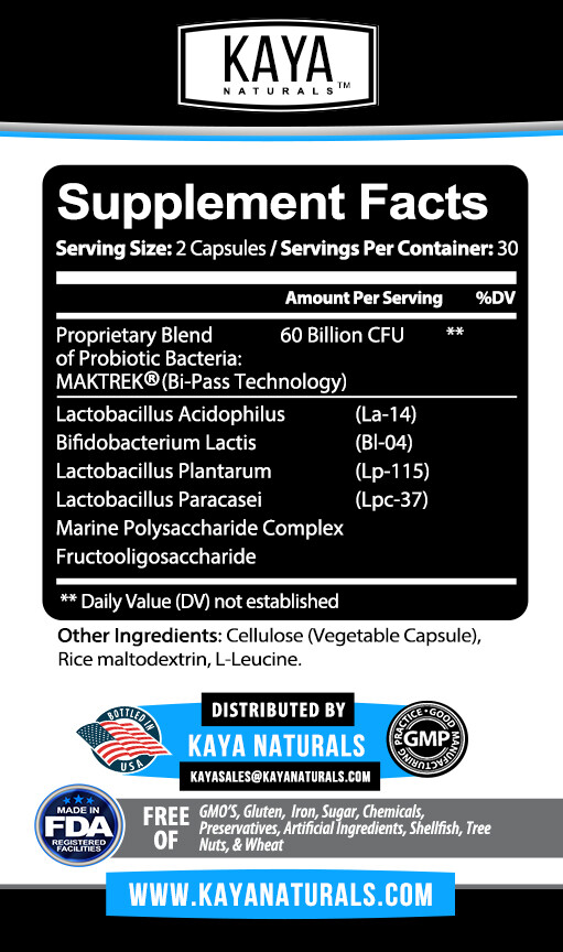 Probiotic 60 Billion with Prebiotics, Immune Function, Healthy Digestion 60 Ct