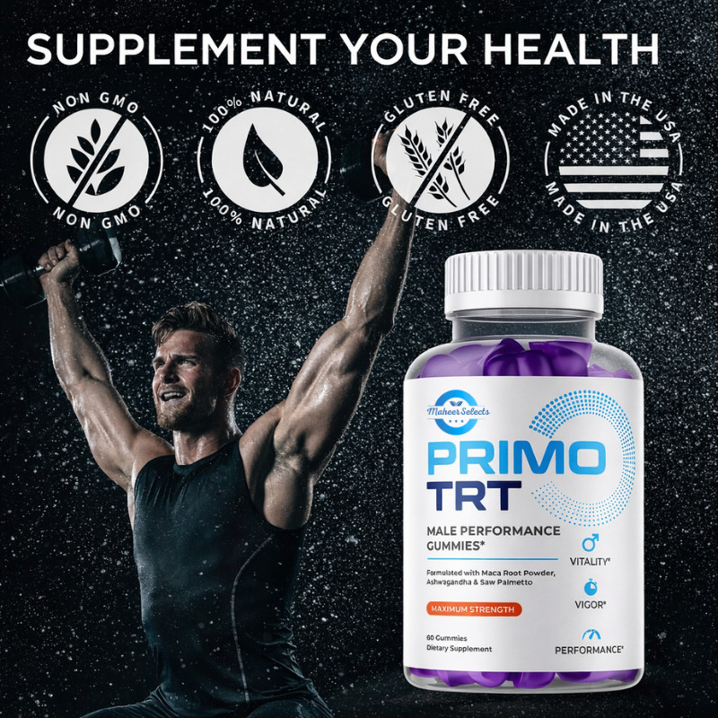 Primo TRT Men’s Gummies Advanced Pro Formula Chewable Supplement 60 Gummies