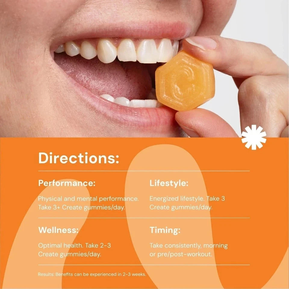 Create Creatine Monohydrate Gummies for Men & Women: Strength, Orange 90ct