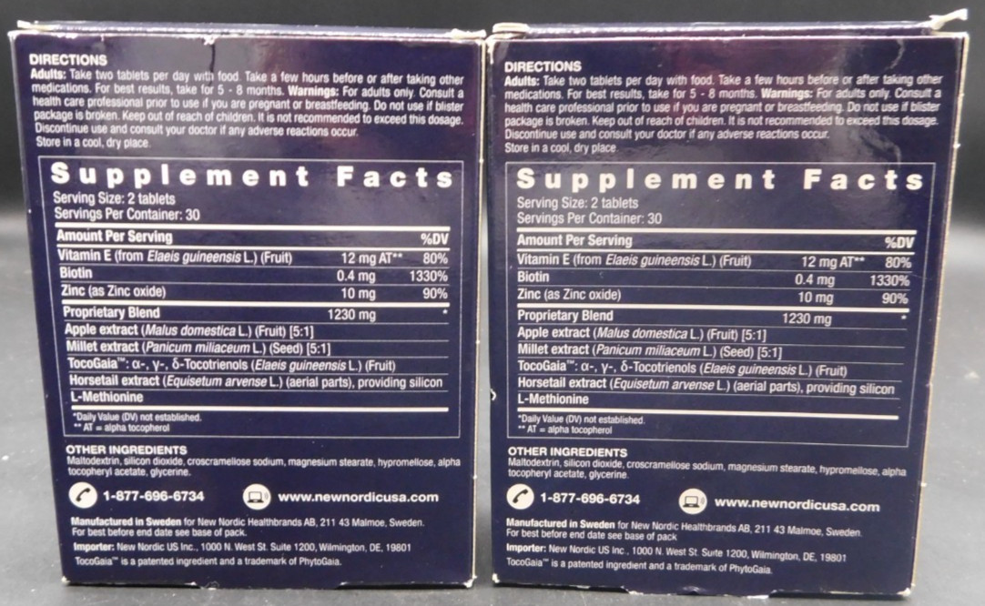 New Nordic Hair Gro Dietary Supplement 60 TABS EACH EXP:11/26+ New & Sealed