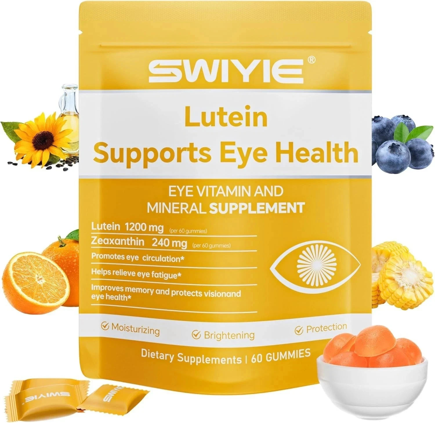 SWIYIE Lutein Gummies – Eye Gummies Support with Lutein & Zeaxanthin, 60 Health