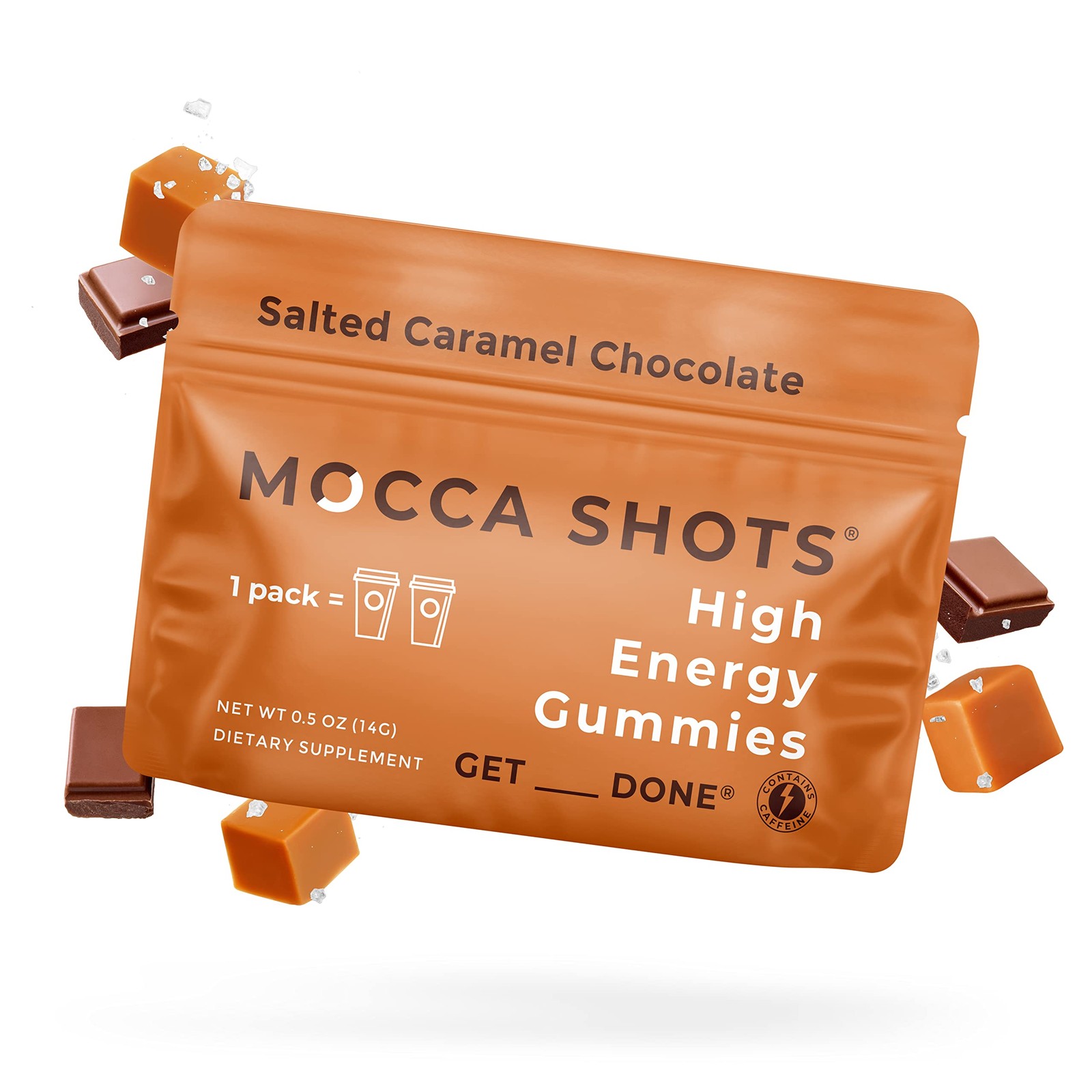 Seattle Gummy Company Caffeine Energy Gummies 12-Pack, Salted Caramel Chocola…