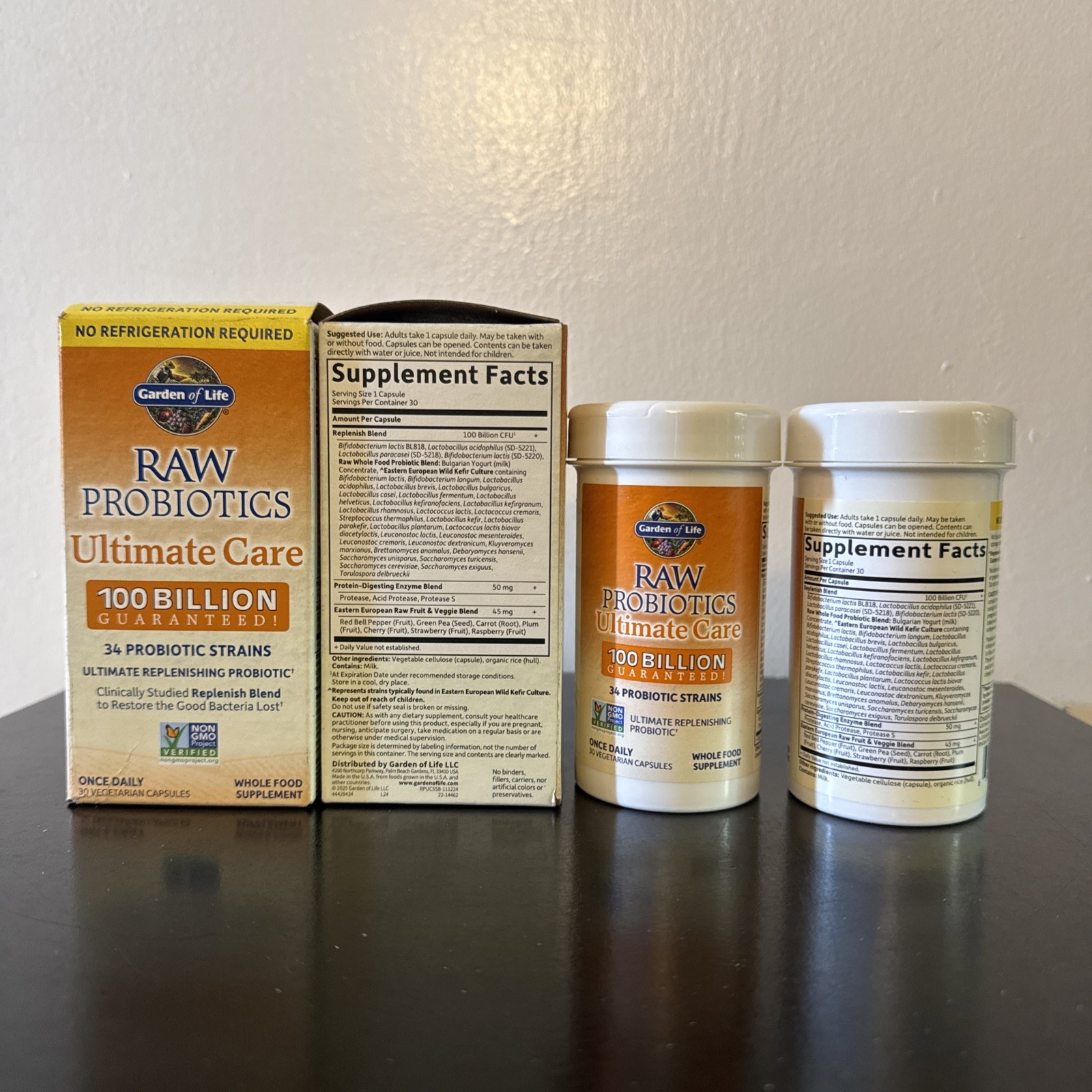 Garden of Life Raw Probiotics Ultimate Care 100 Billion 60 Veg Caps -NO REFIG RQ