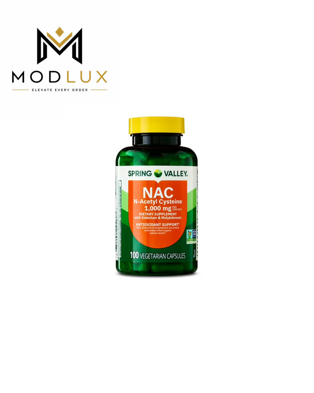 Spring Valley NAC 1000 mg Vegetarian Capsules, Immune Support, 100 Count