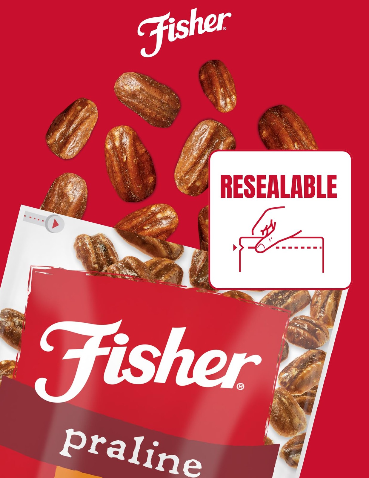 Fisher Snack Praline Pecans, 5.5 oz (Pack of 1), Ounces 1)