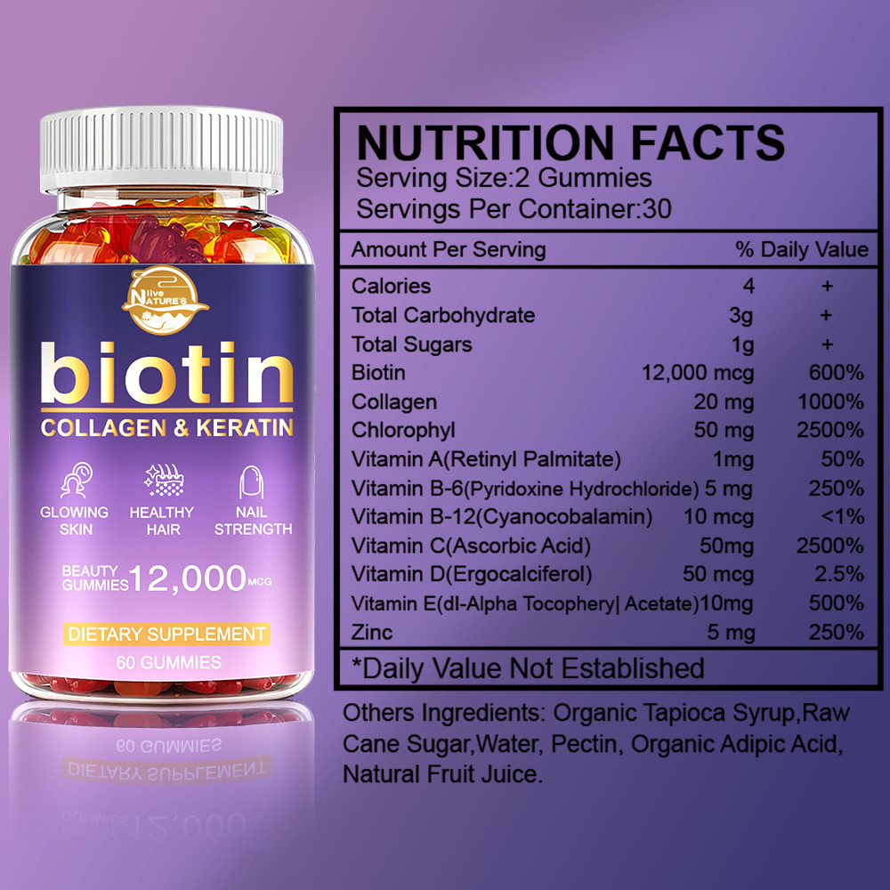 Biotin Collagen & Keratin 12,000mcg – Hair, Skin, Nails, Bone and Joint Health