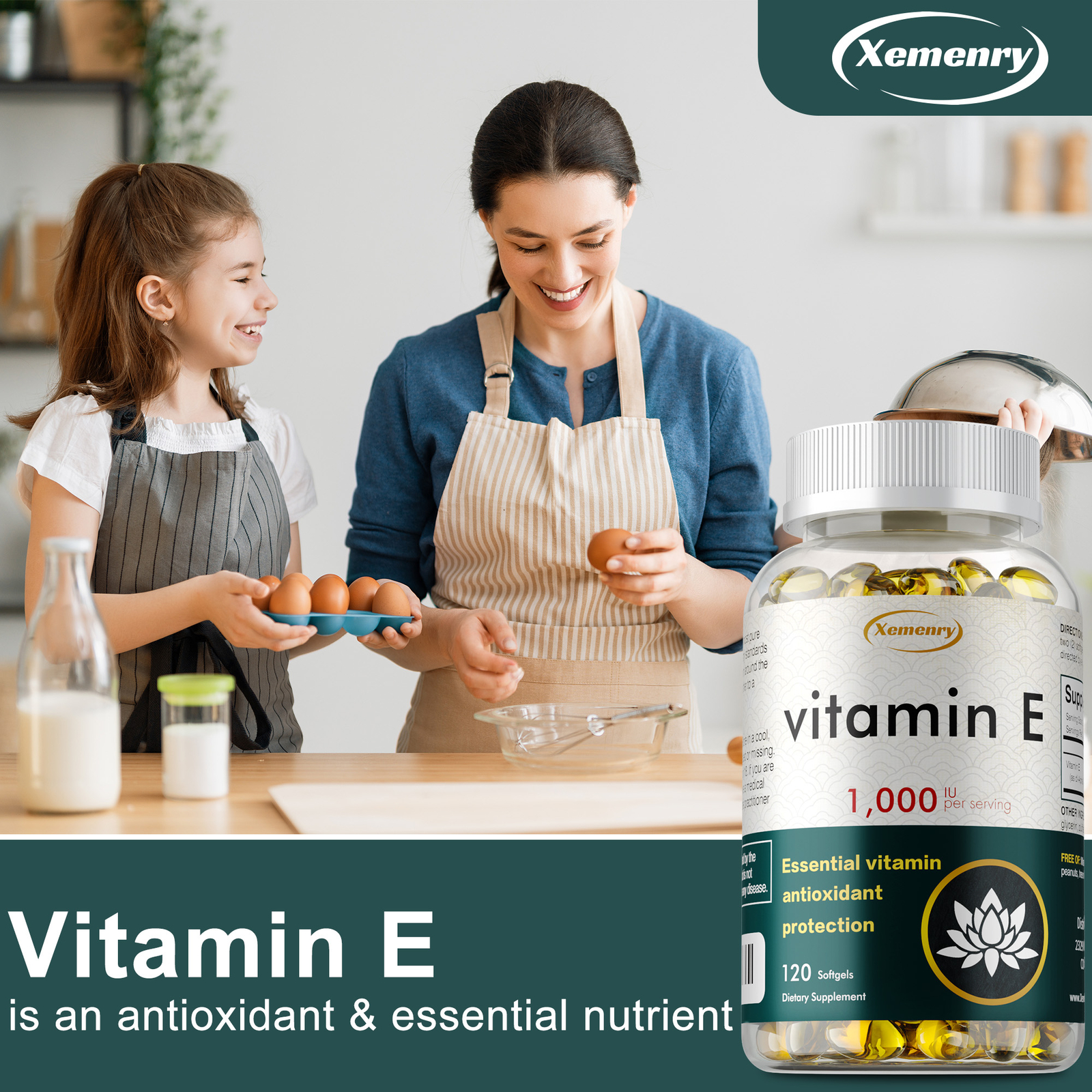 Vitamin E Capsules 1000IU – Anti-Aging, Antioxidant, Skin Care Immune Support