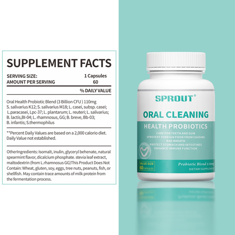 Oral Probiotic Supplement Teeth Bad Breath & Oral Health 60 Capsules
