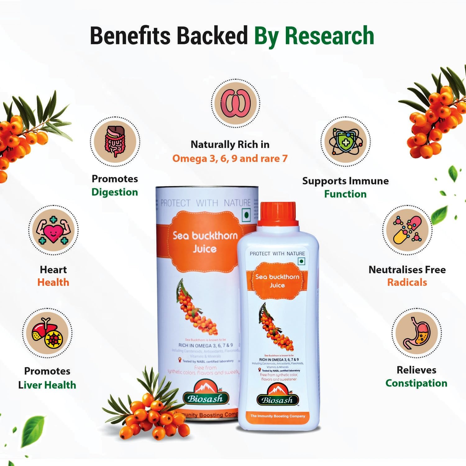 Biosash Himalayan Sea Buckthorn Pulp Concentrate 250ml