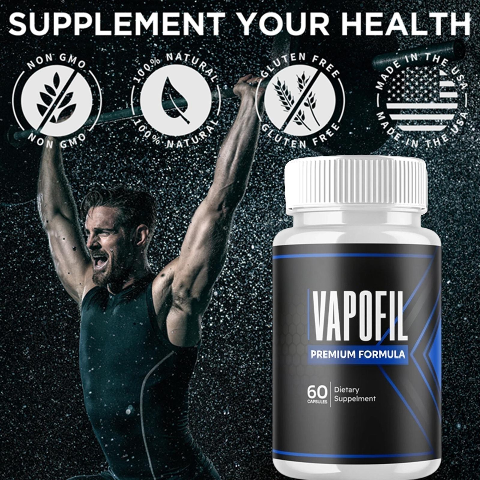 Vapofil Advanced Male Pills Vapo Fil Formula Dietary Supplement 60 Capsules