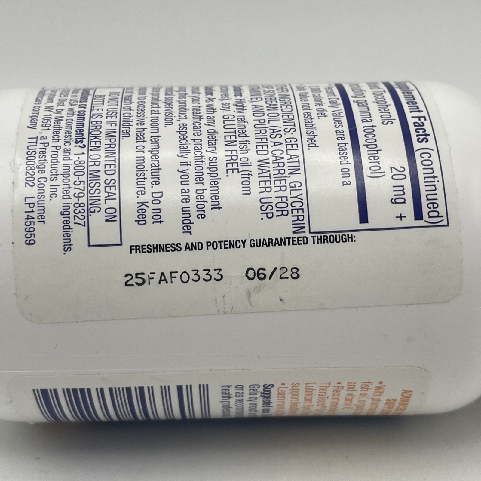 Thera Tears Eye Nutrition Therapy Omega-3 Softgels 1200mg – 90 Exp 06/28