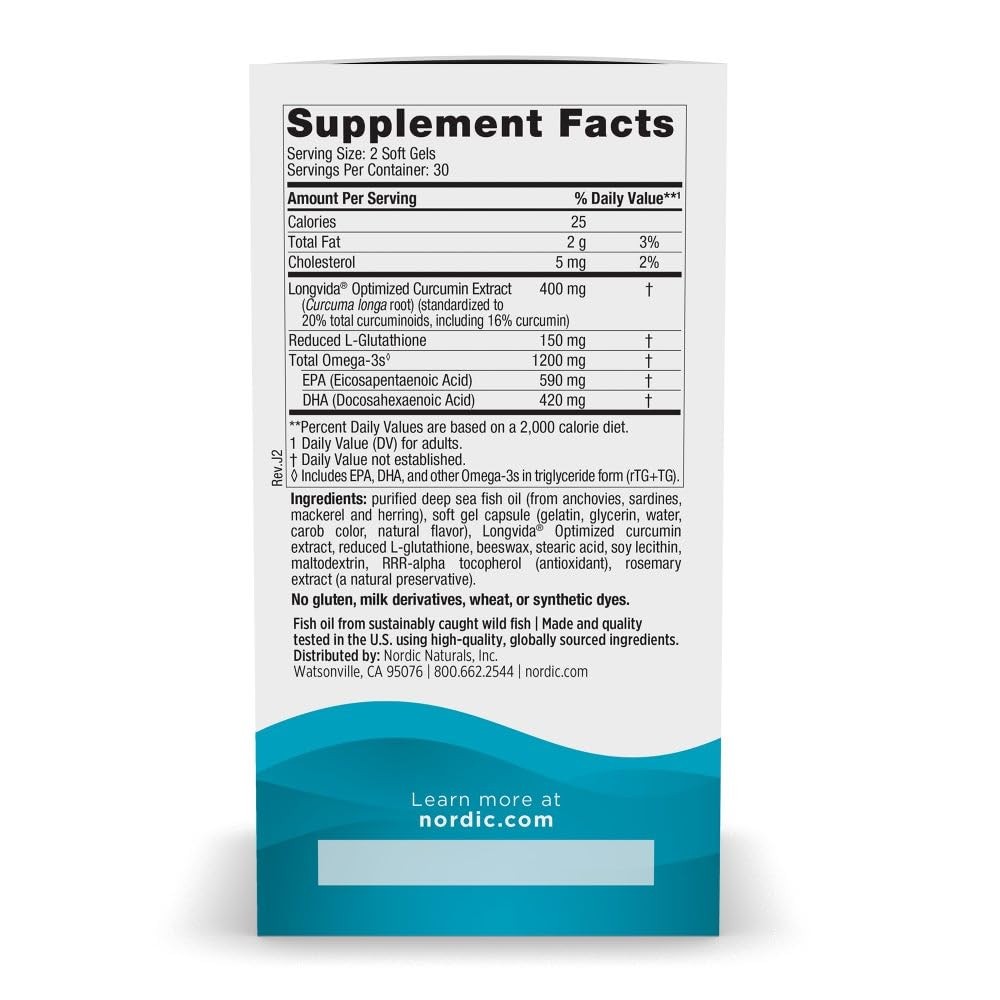 Nordic Naturals Omega Curcumin, Lemon – 60 Soft Gels – 1 Count (Pack of 60)