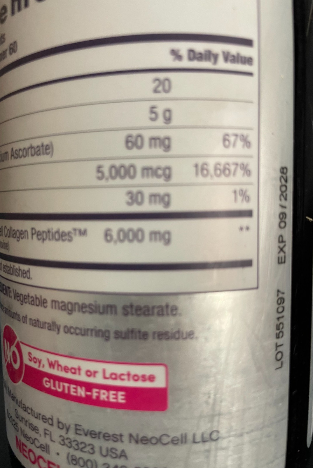 NeoCell Grassfed Collagen Peptides with Vitamin C & Biotin 360 Caplets