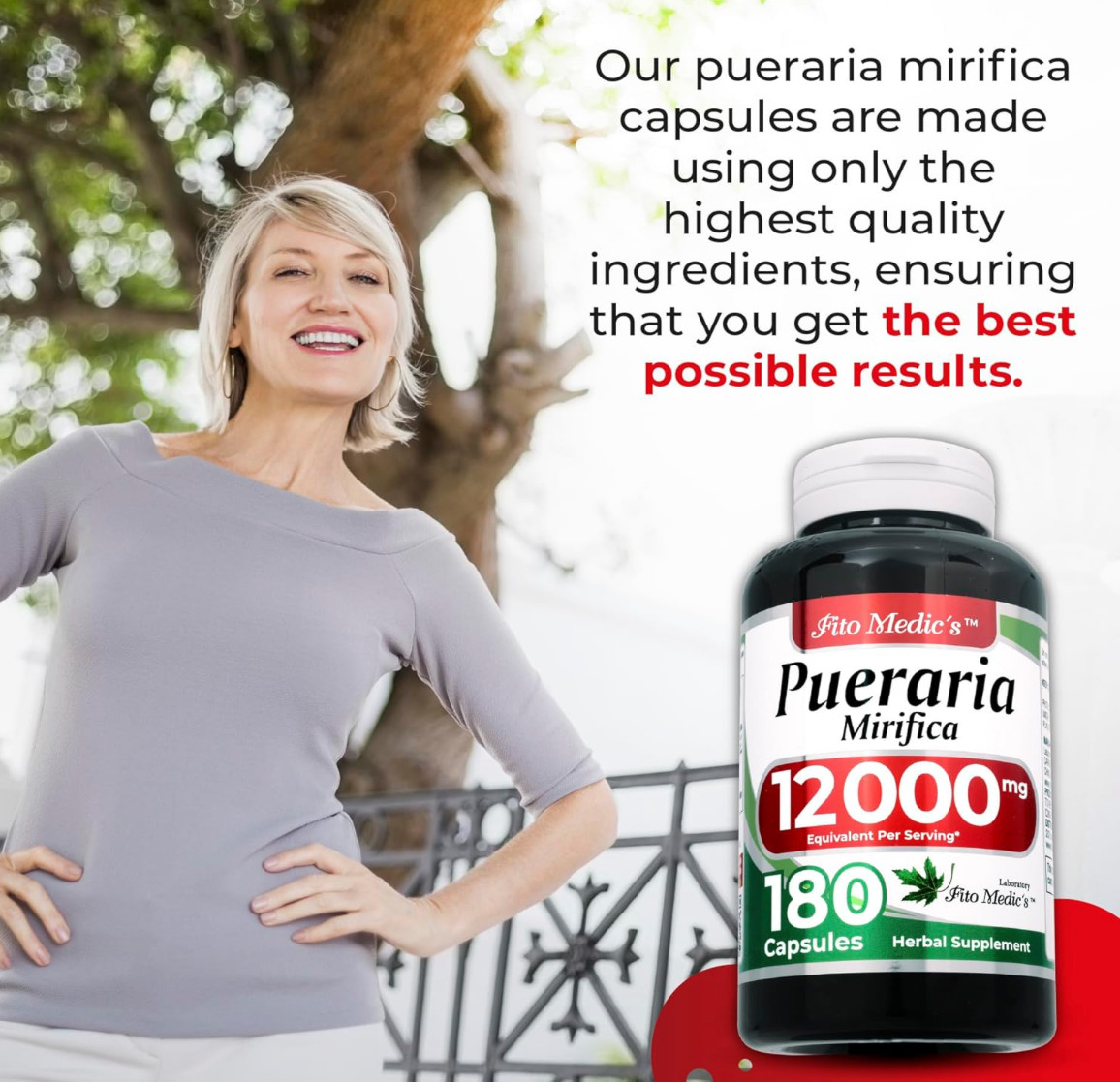 Pueraria Mirifica Capsules 12000mg – Breast Enlargement Female Estrogen Balance