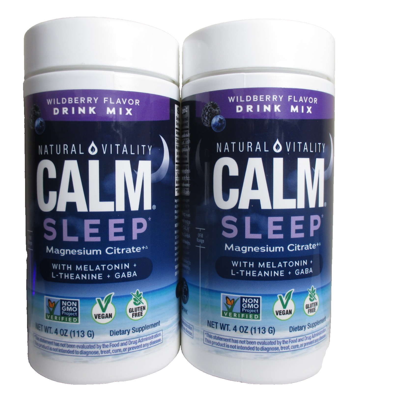 2 PK Natural Vitality CALM SLEEP Wildberry Drink Mix Vegan Gluten Free EXP 09/27