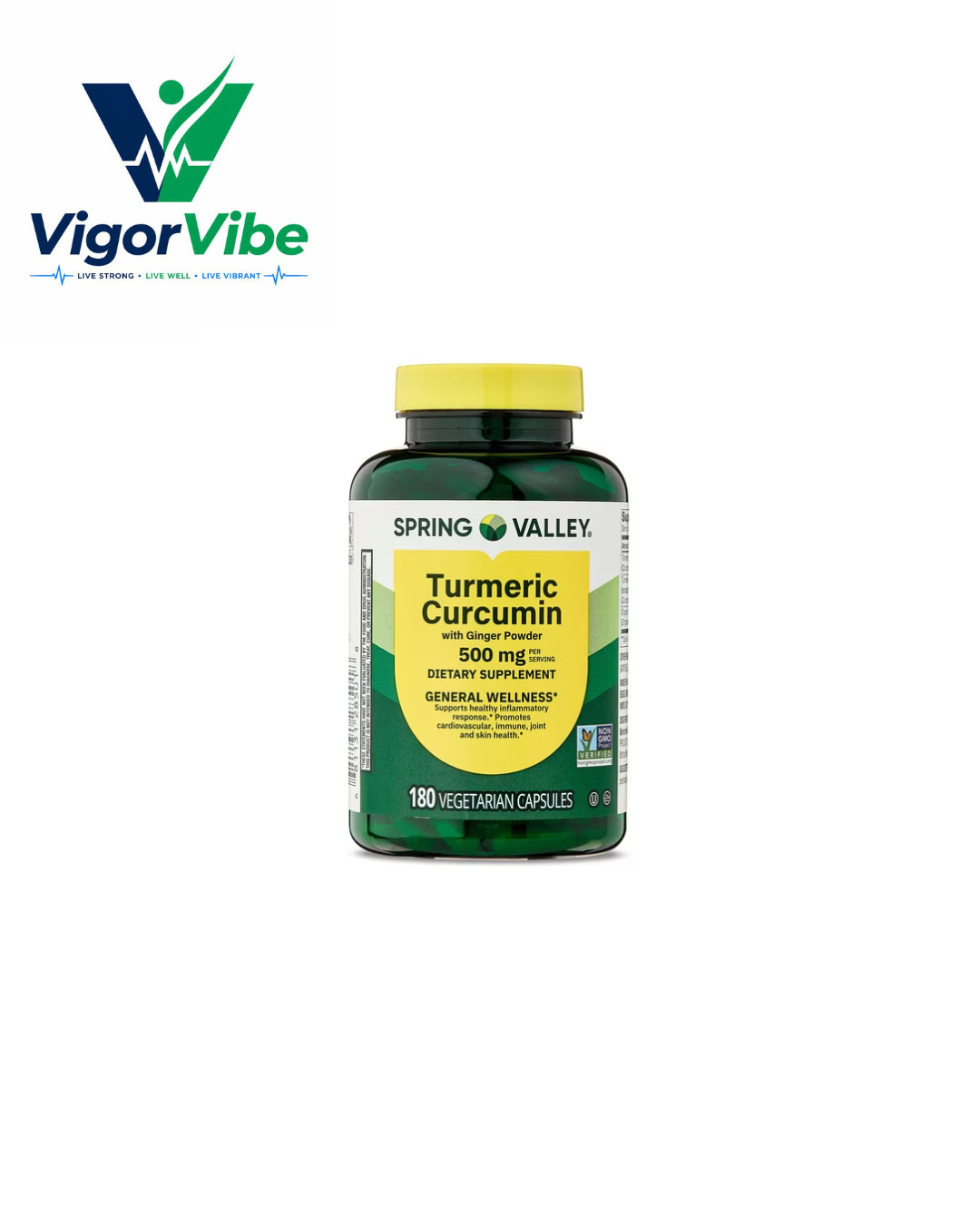 Spring Valley Turmeric Curcumin with Ginger 500 mg 180 Count