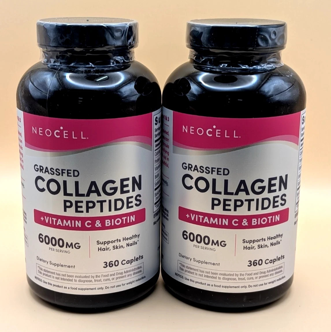 (2 Pack) NeoCell Super Collagen + Vitamin C & Biotin 360 Tablets Each 08/2028